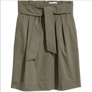 H&M Paperbag Skirt in Khaki Green